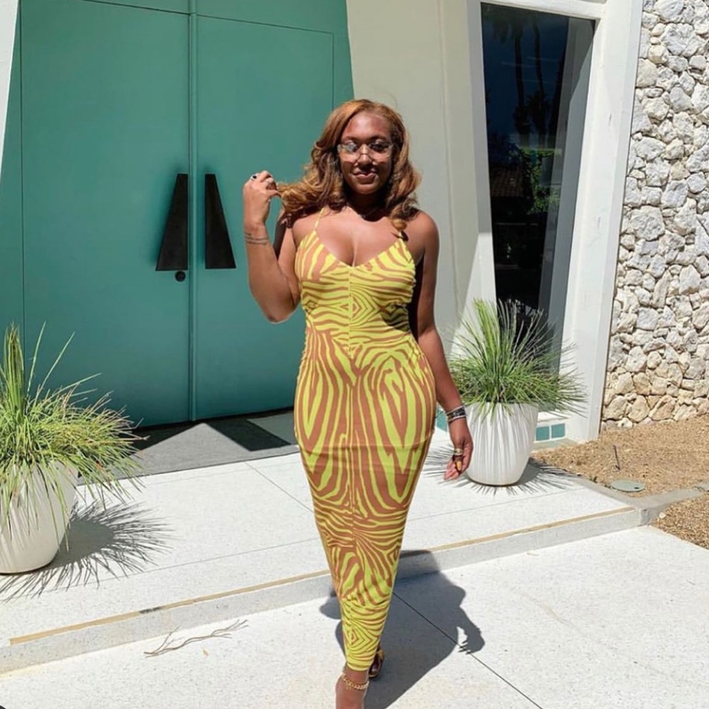 AFRM zebra midi dress